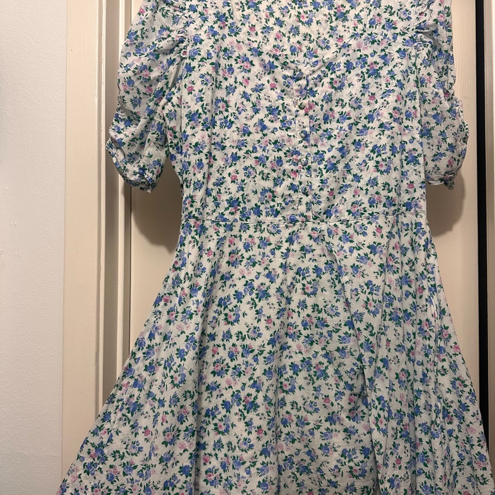 LoveShackFancy Blue Floral Mini Dress